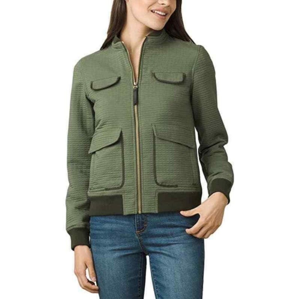 Prana Green Bomber Jacket with Classic Silhouette